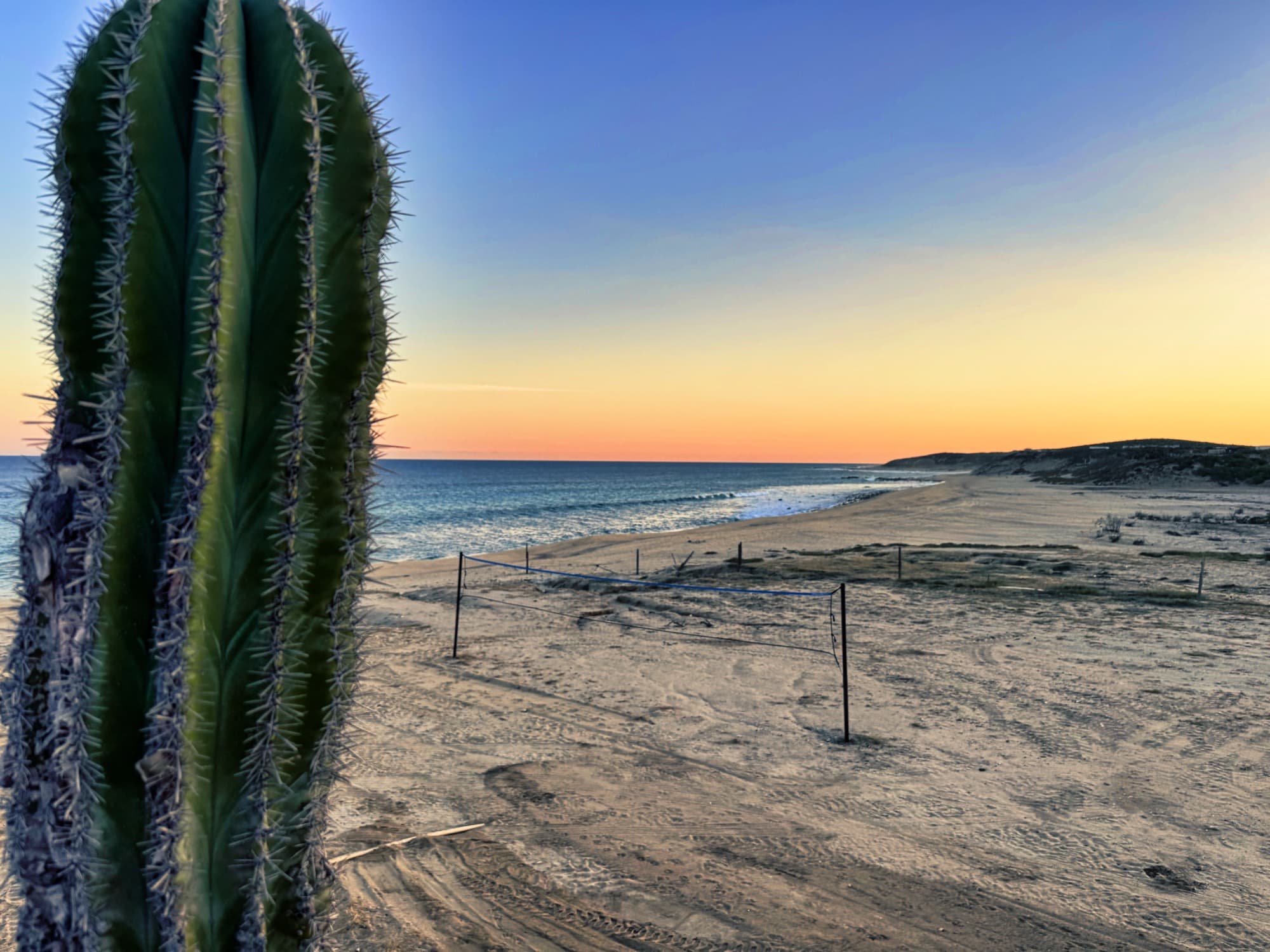 Coastal desert cliffs meeting the Arabian Sea